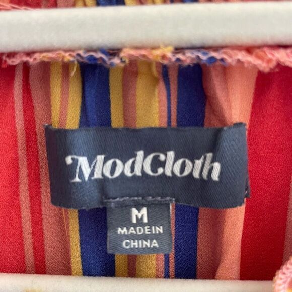 ModCloth Summer Striped Sleeveless Dress Women’s Size Medium Vintage Inspired - Picture 3 of 6